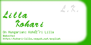 lilla kohari business card